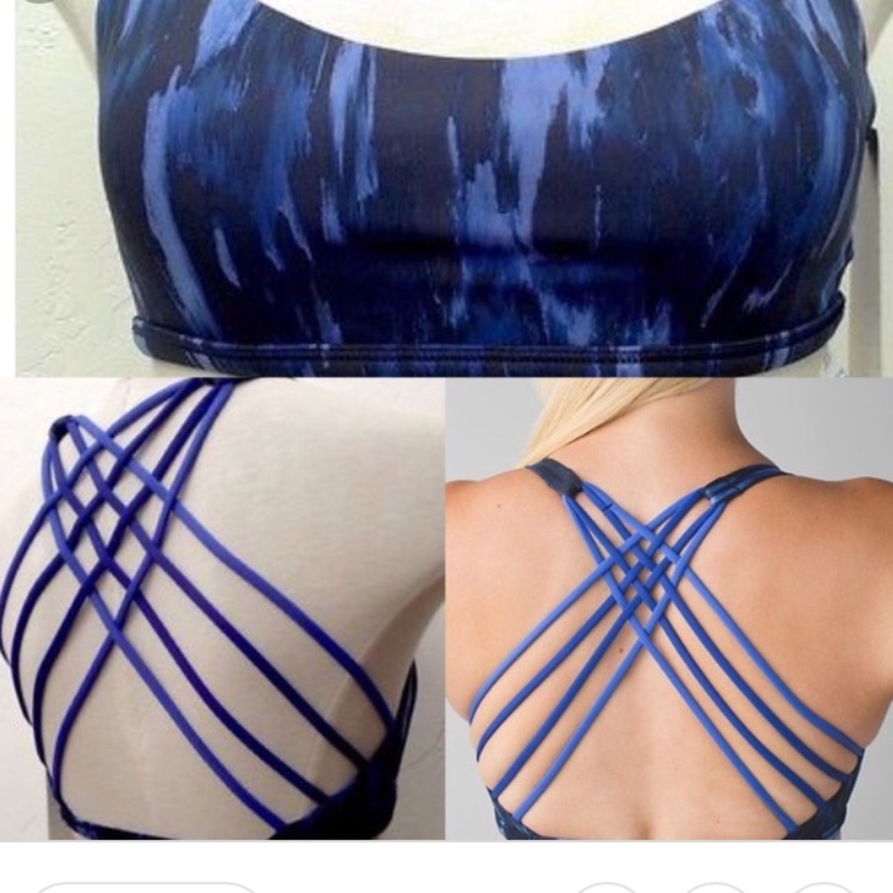Lulu Lemon Free to Be Wild Blue Pattern Sports Bra